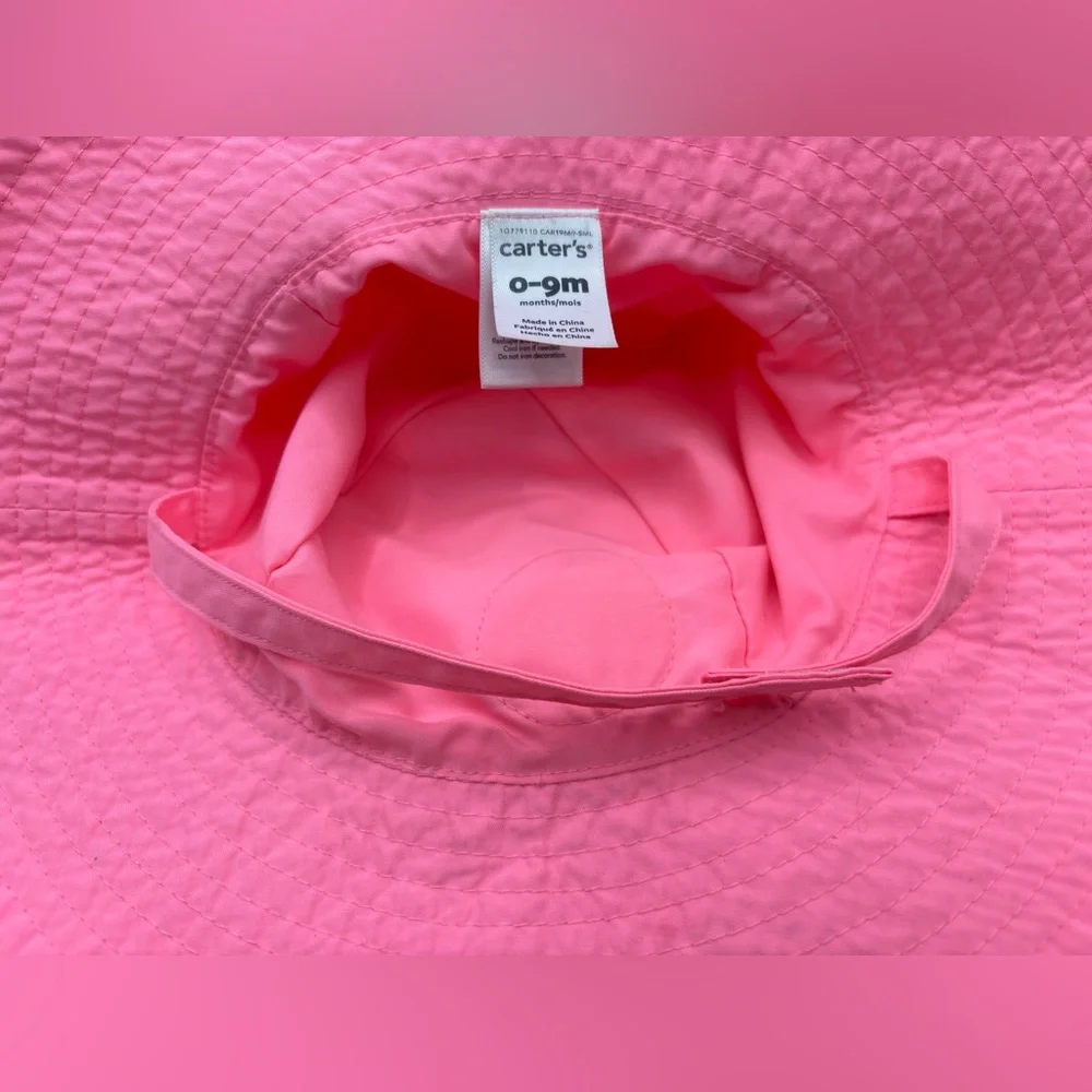 Carter’s Infant Pink Sun Hat with Flower Accent